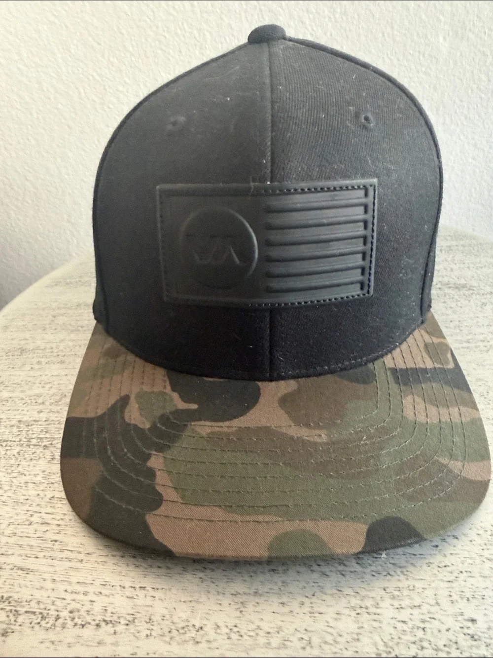 RVCA Black Crown 210 Fitted with Camo Brim